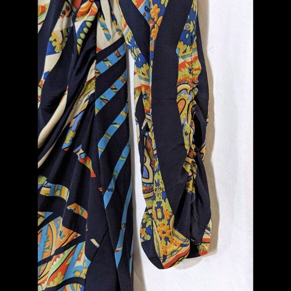 Unreal MT COLLECTION Sz XXL Multi Print Paisley & Concentric Stretch L/S Dress - Picture 4 of 5